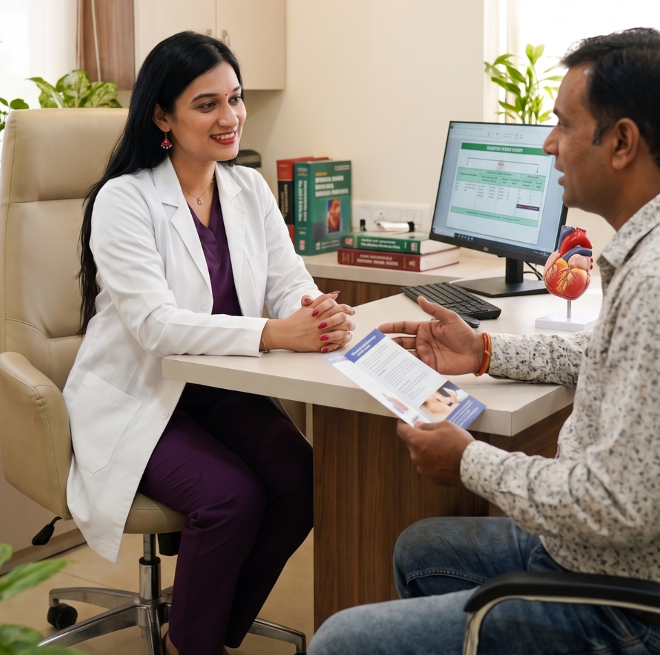Dr. Nimisha Jain consulting a patient at the homeopathy clinic